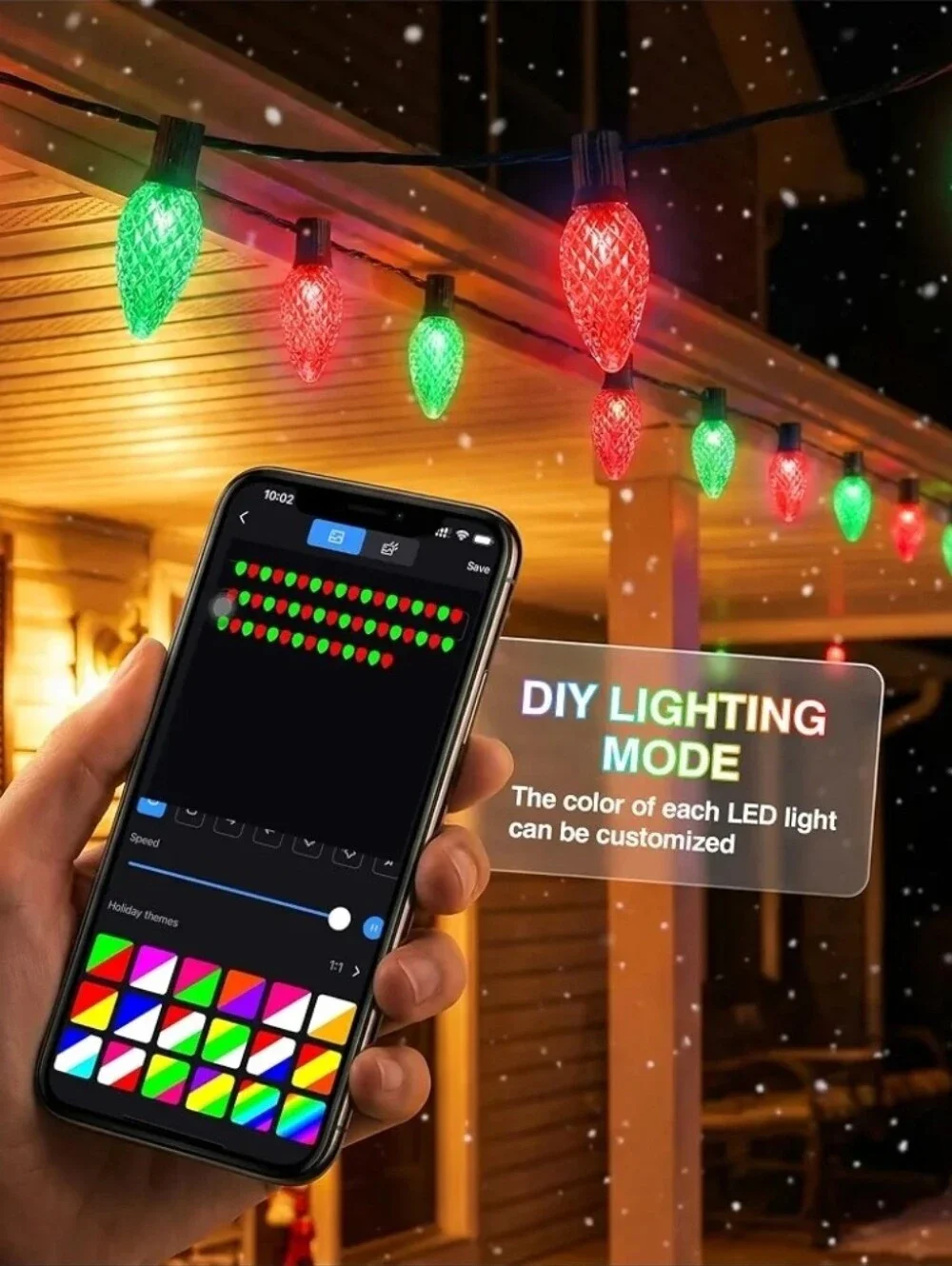 Strawberry Outdoor Christmas String Lights - Multicolor - Smart App Control, NEW